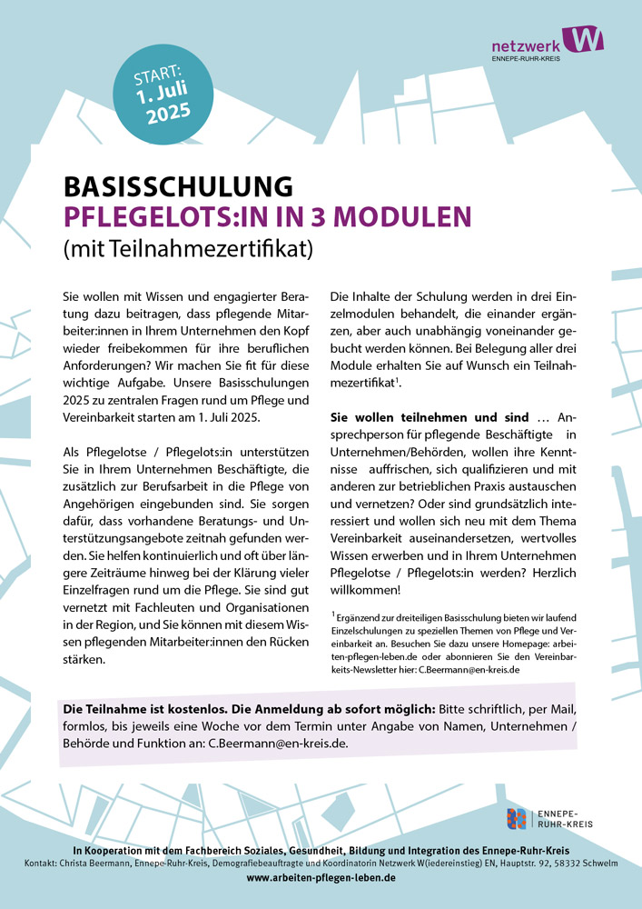 Werbeflyer Basisschulung Pflegelotsen